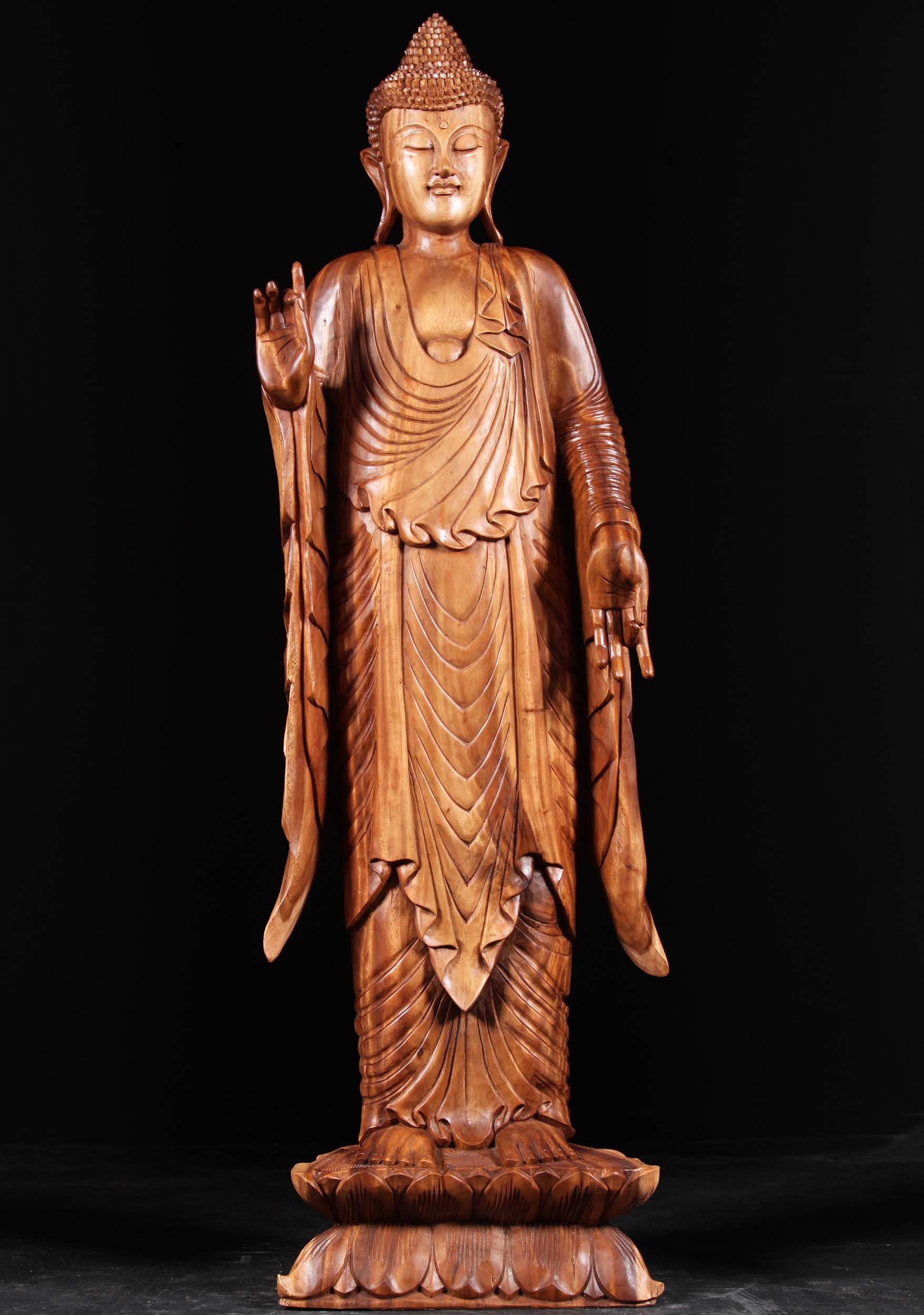 SOLD Balinese Wooden Teaching Buddha Carving 63