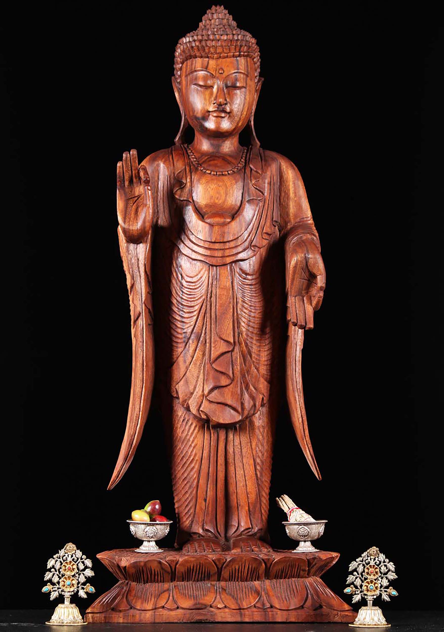 Hand carved wooden buddha plaque frieze from Bali 90cm x 60cm 