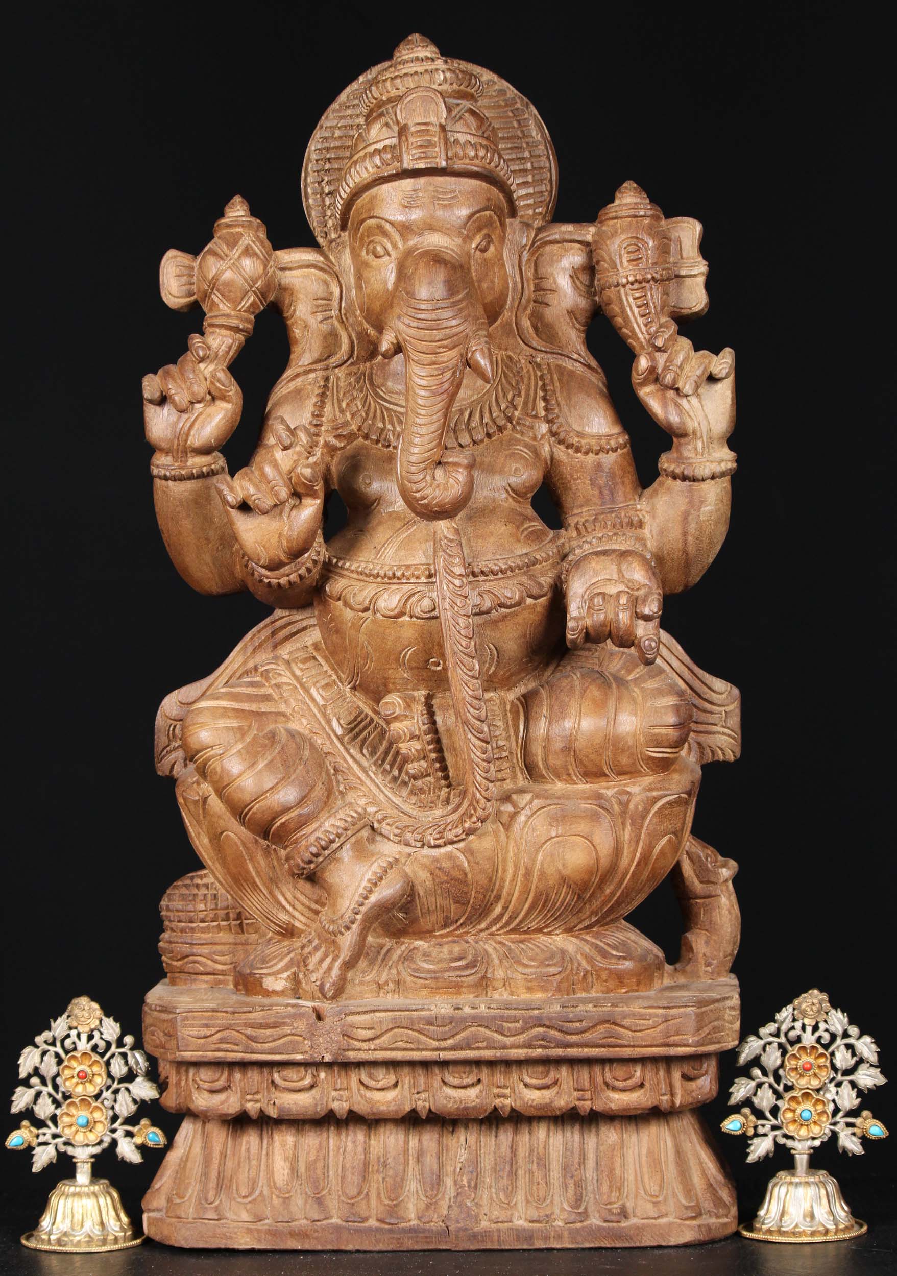 Wooden Ganesha Statue 24"