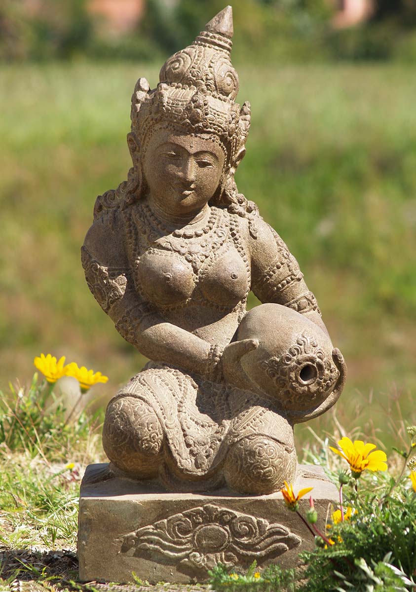 Stone Devi Tara Water Fountain 30"