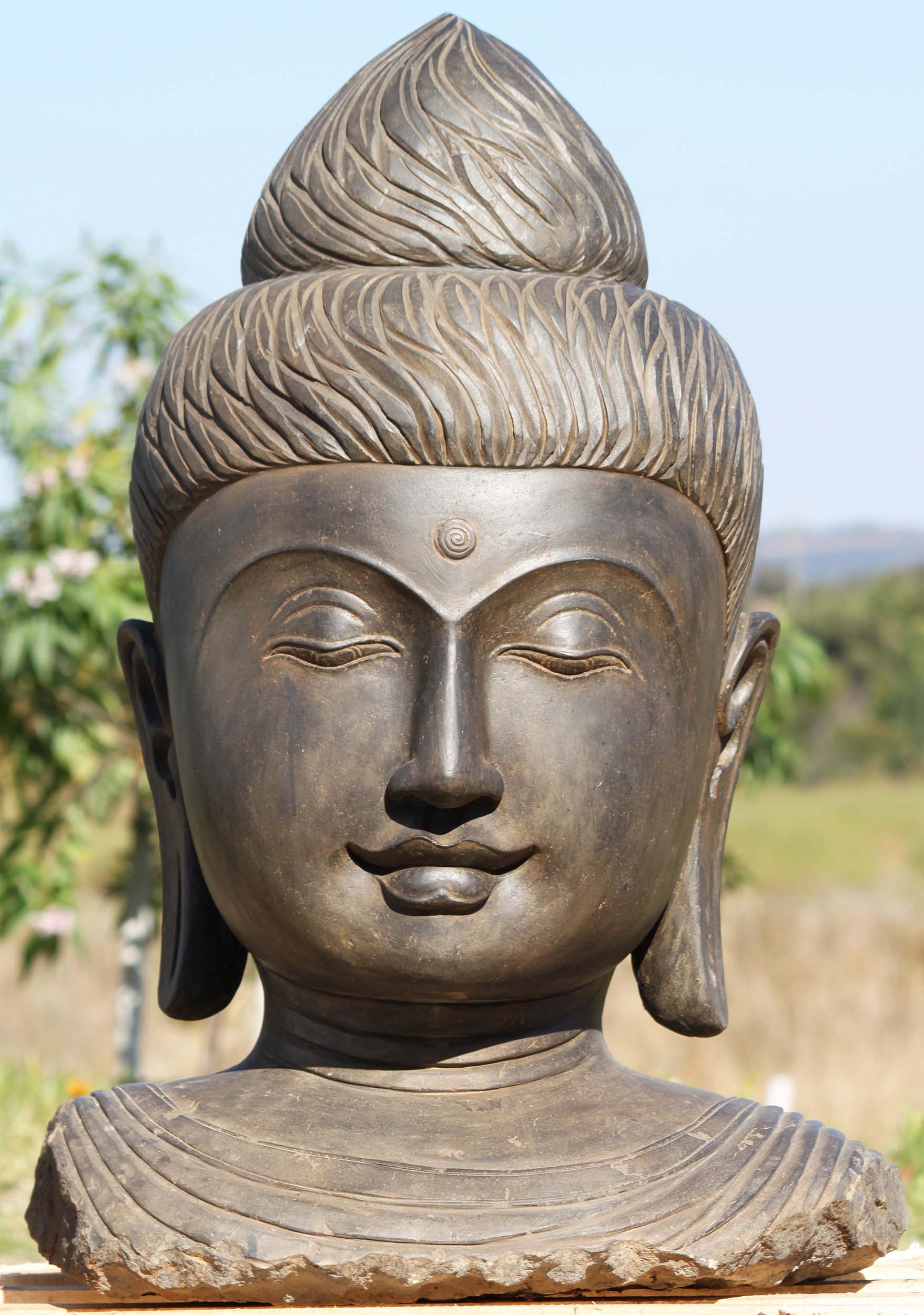 SOLD Stone Gandhara Style Buddha Bust 34