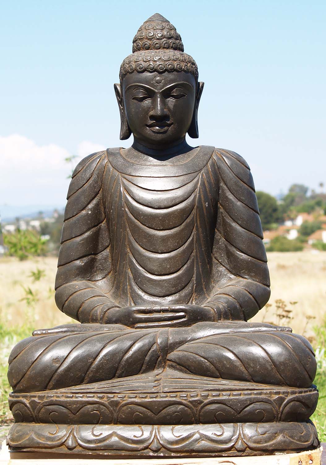 Stone Garden Sculpture Buddha 33"