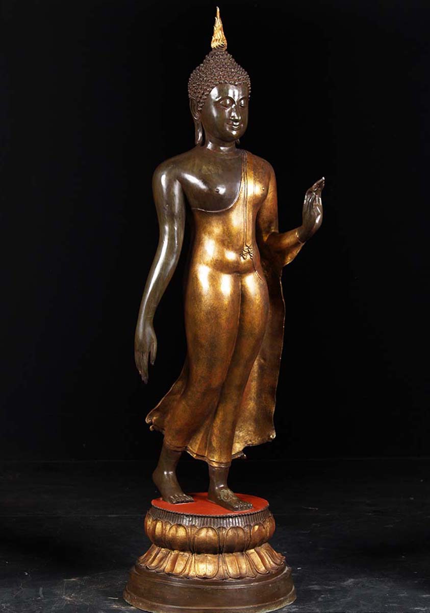 Brass Enlightened Walking Buddha Statue 55" Price $2495 + shipping