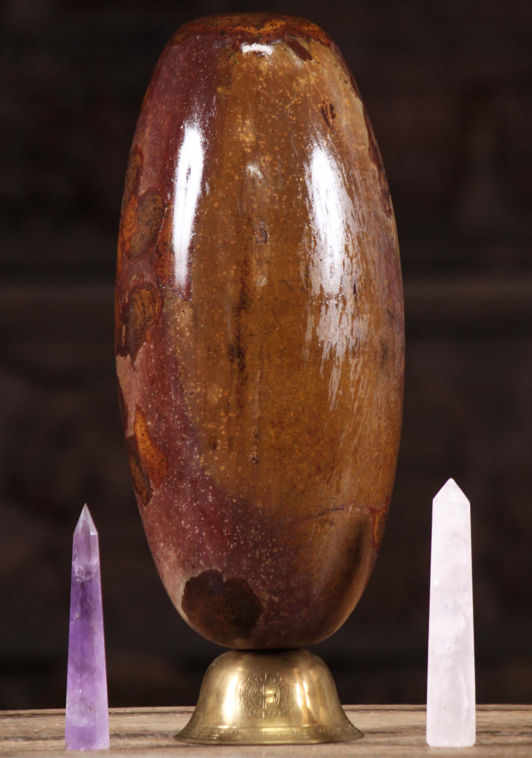 Natural Narmada Stone Shiva River Lingam 12"
