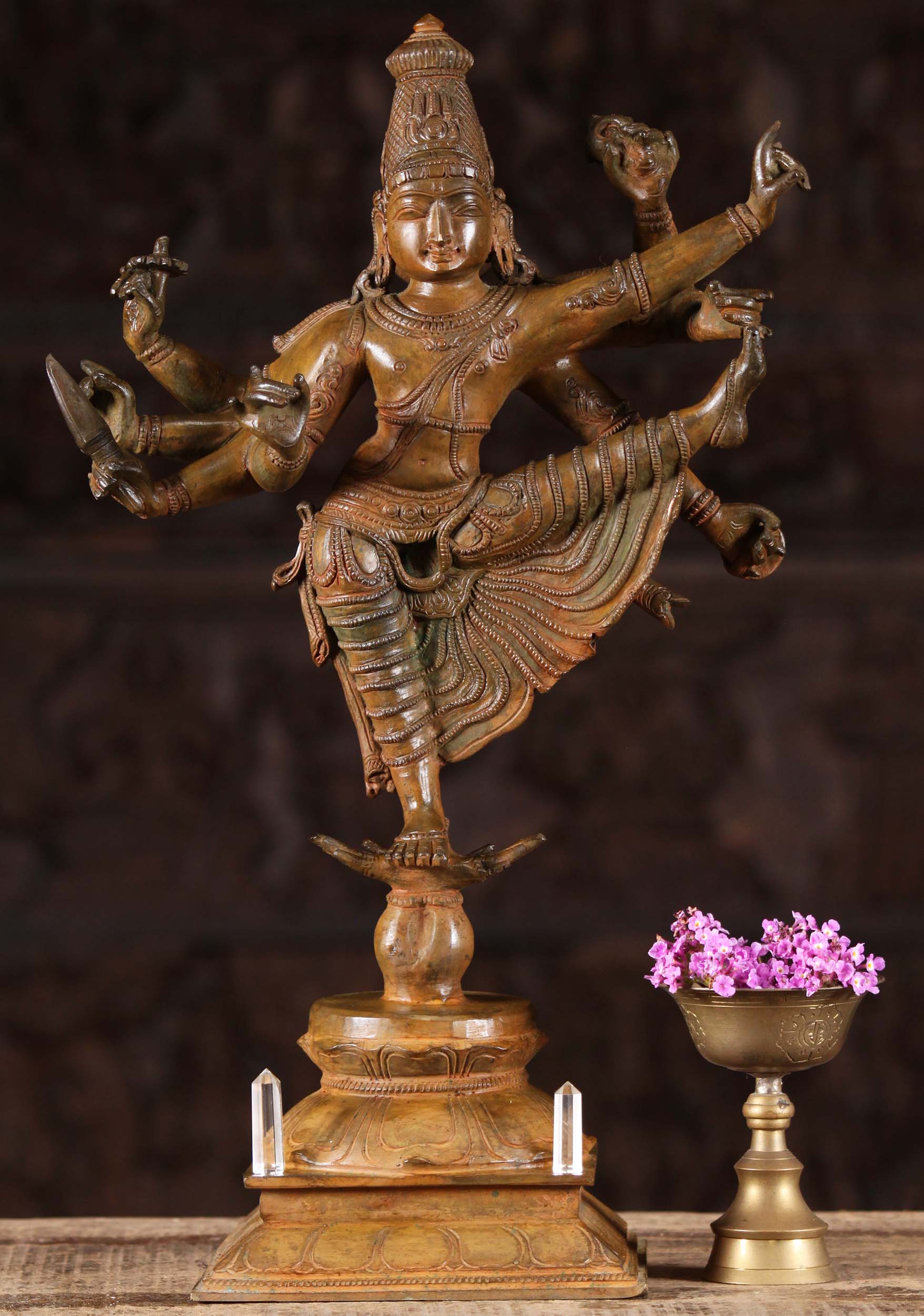 SOLD Bronze Vamana Dancing on Mahabali's Hands 16" (#107bc10): Hindu