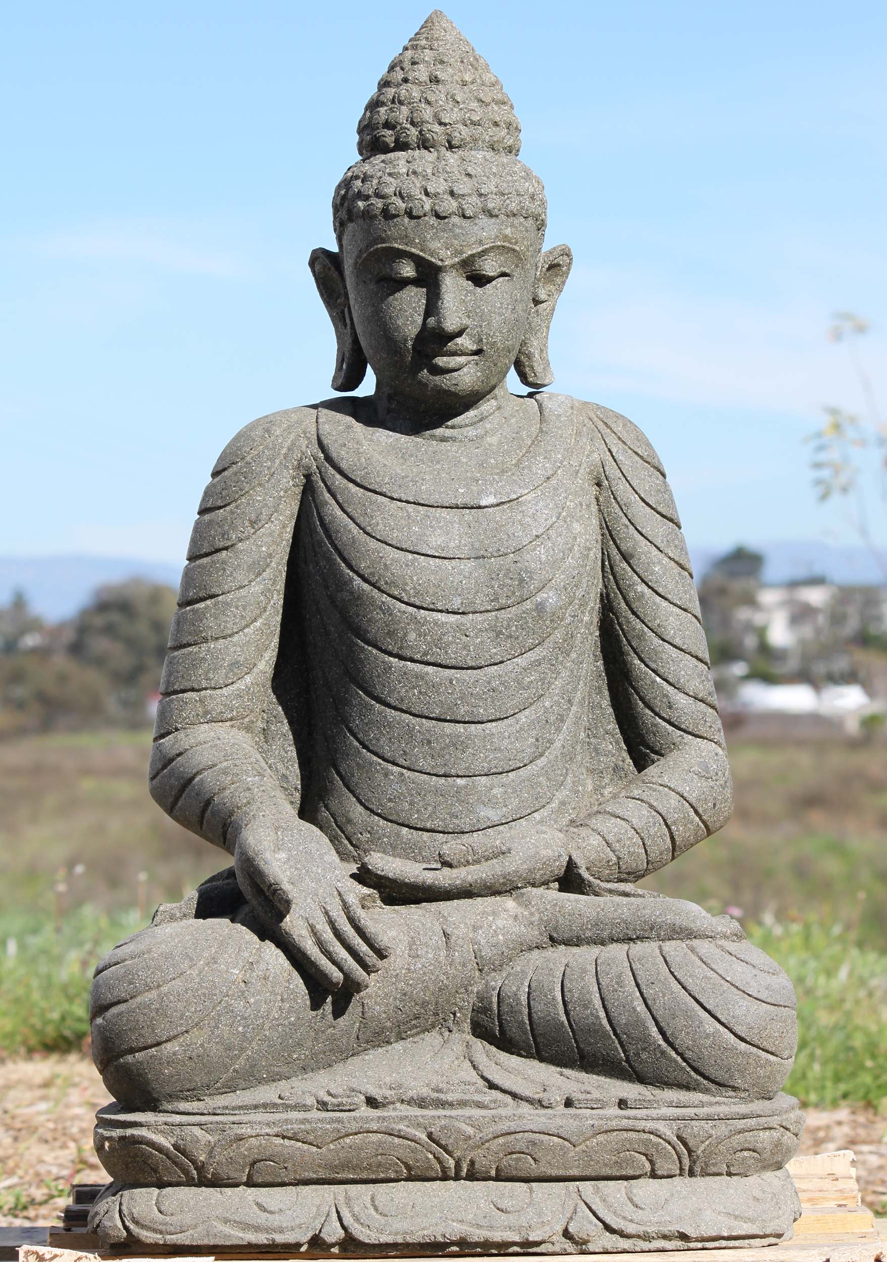 Stone Varada Mudra Garden Buddha Statue 32"