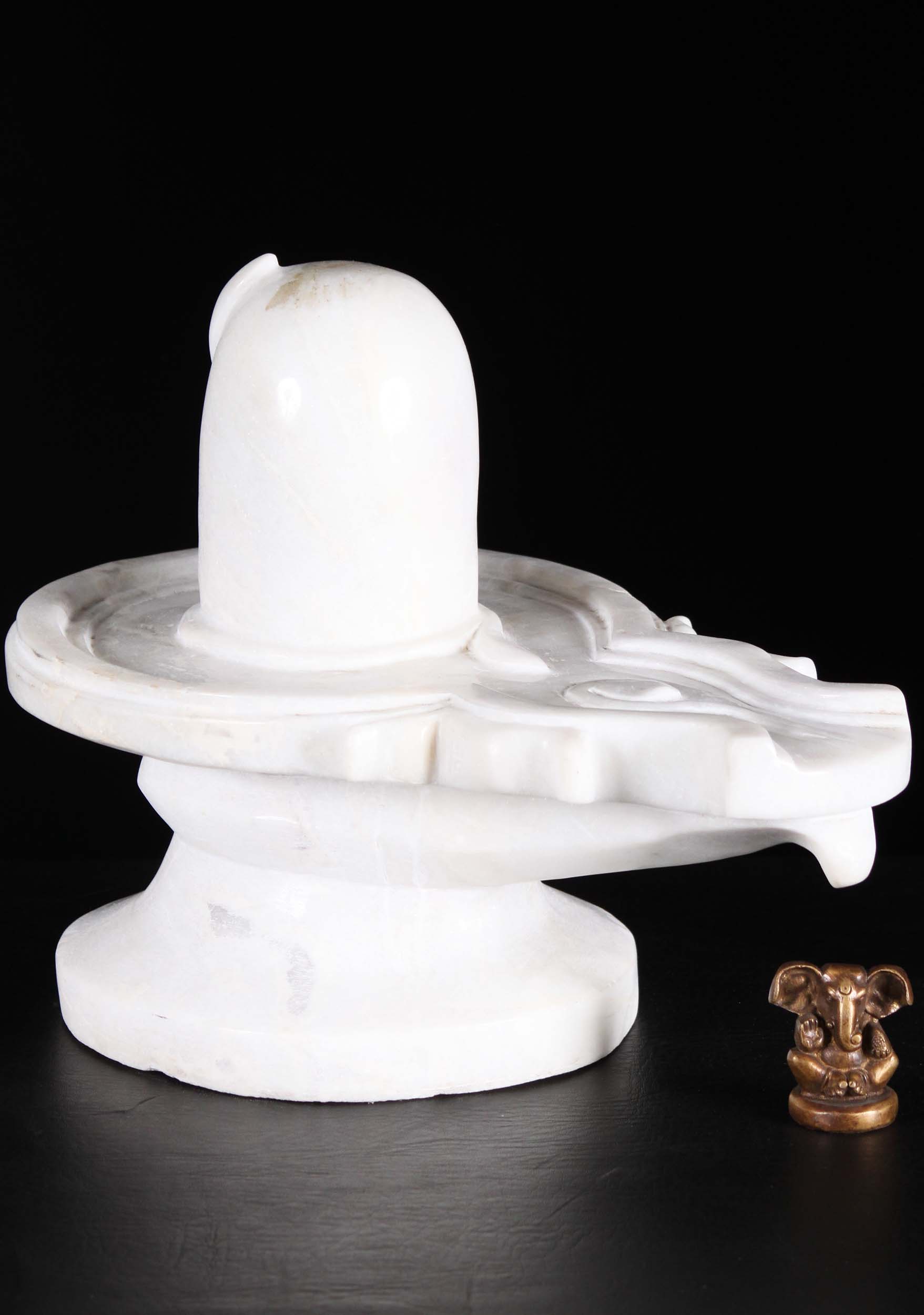 White Marble Shiva Lingam Statue 15"