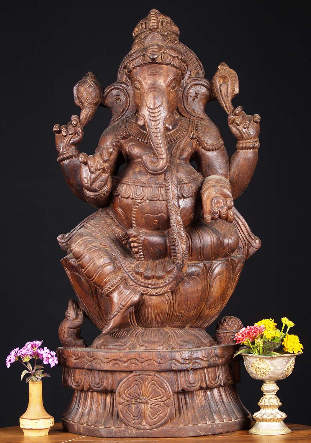 Wooden Statue of Lord Ganesha 24"