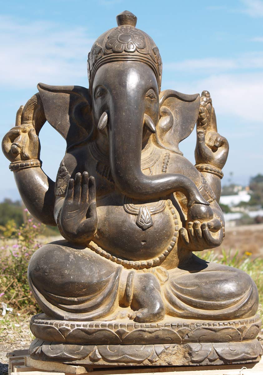 SOLD Stone Garden Ganesha Statue 34
