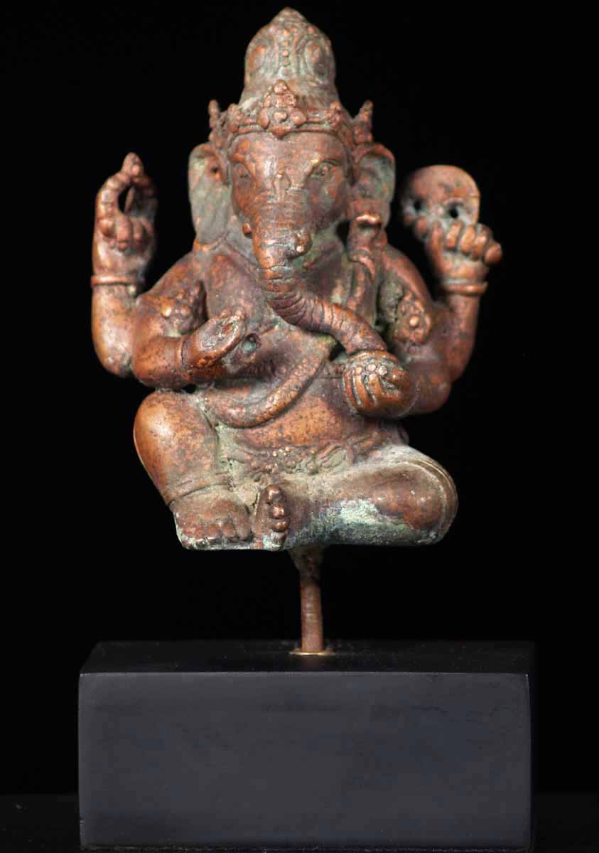Small Brass Ganesh on Stand 7"