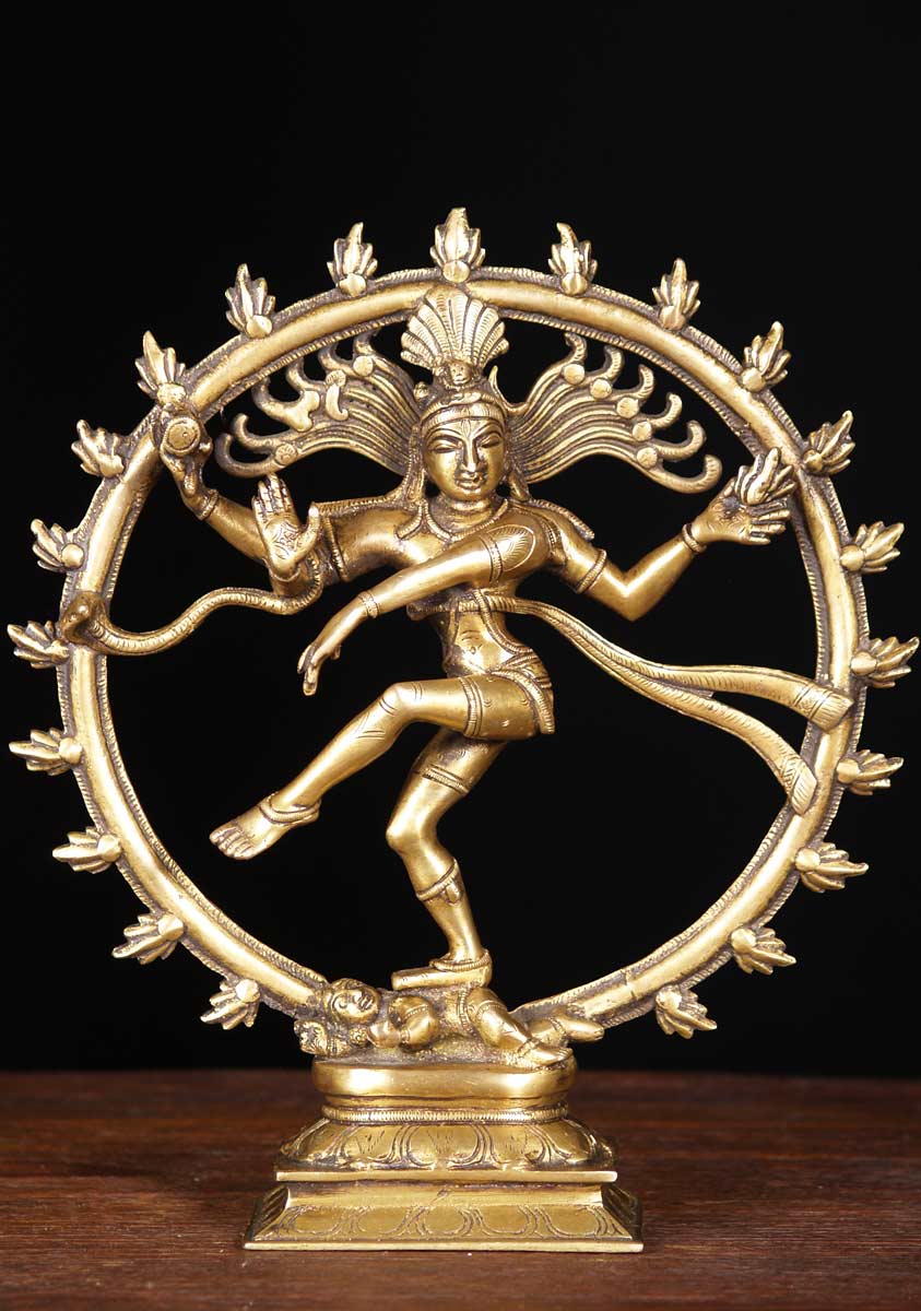 Brass Golden Nataraja Statue 11"