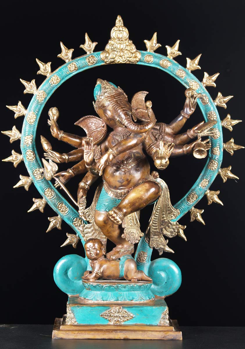 Brass Nataraja Ganesh Statue 30"
