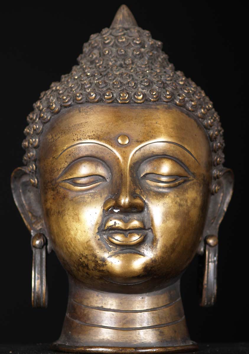 Bronze Buddha Head 10"