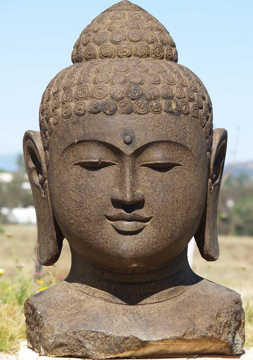 SOLD Stone Bust of Lord Buddha 35