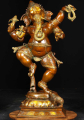 Brass 4 Armed Dancing Ganesh 40"