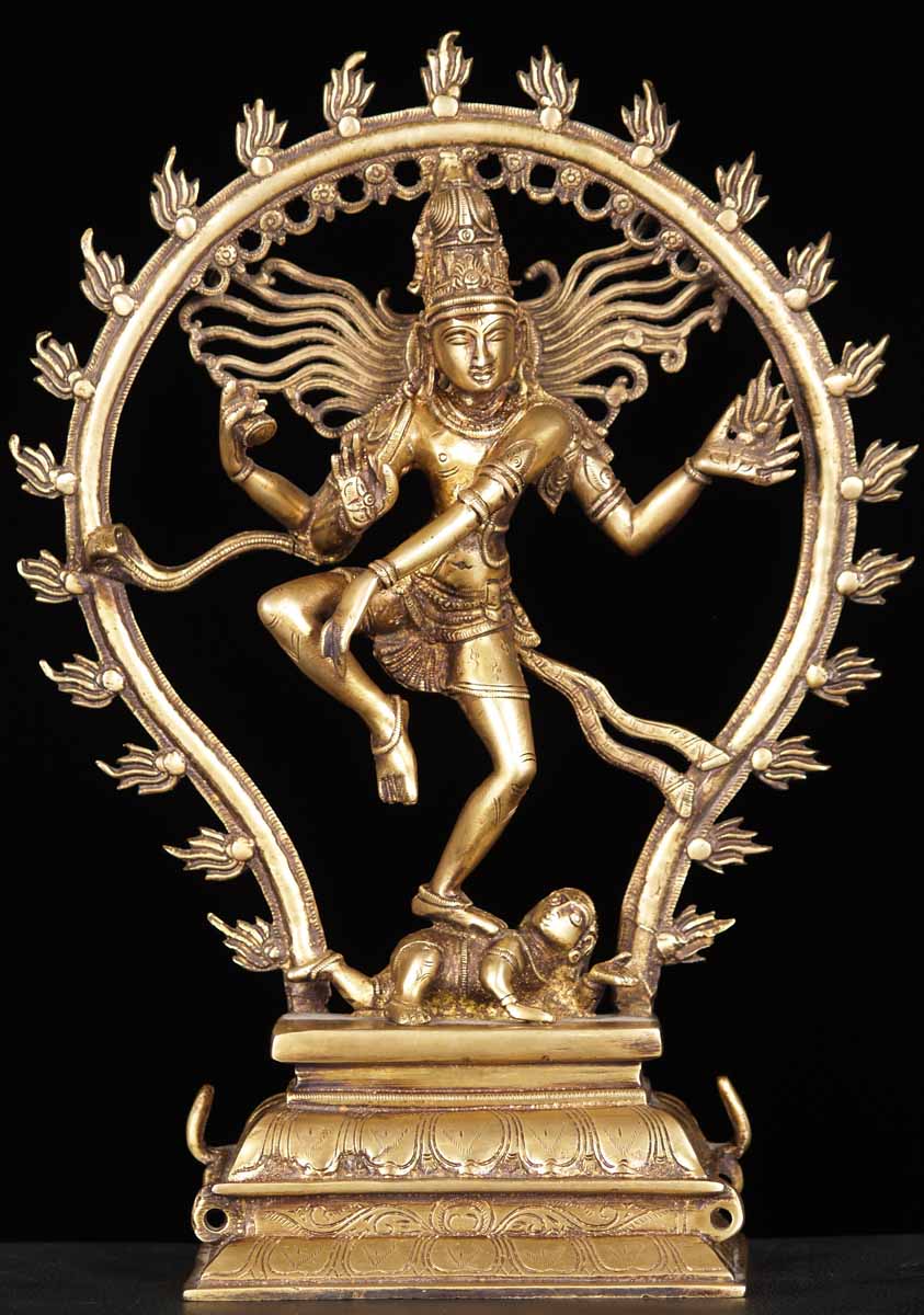 Brass Golden Dancing Shiva 16"