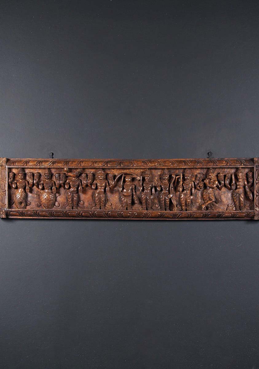Wood Dasavatar Wall Panel 50"