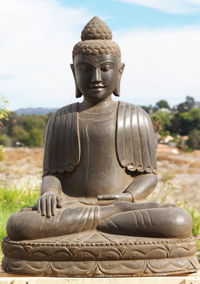 Stone Earth Touching Big Buddha 34"
