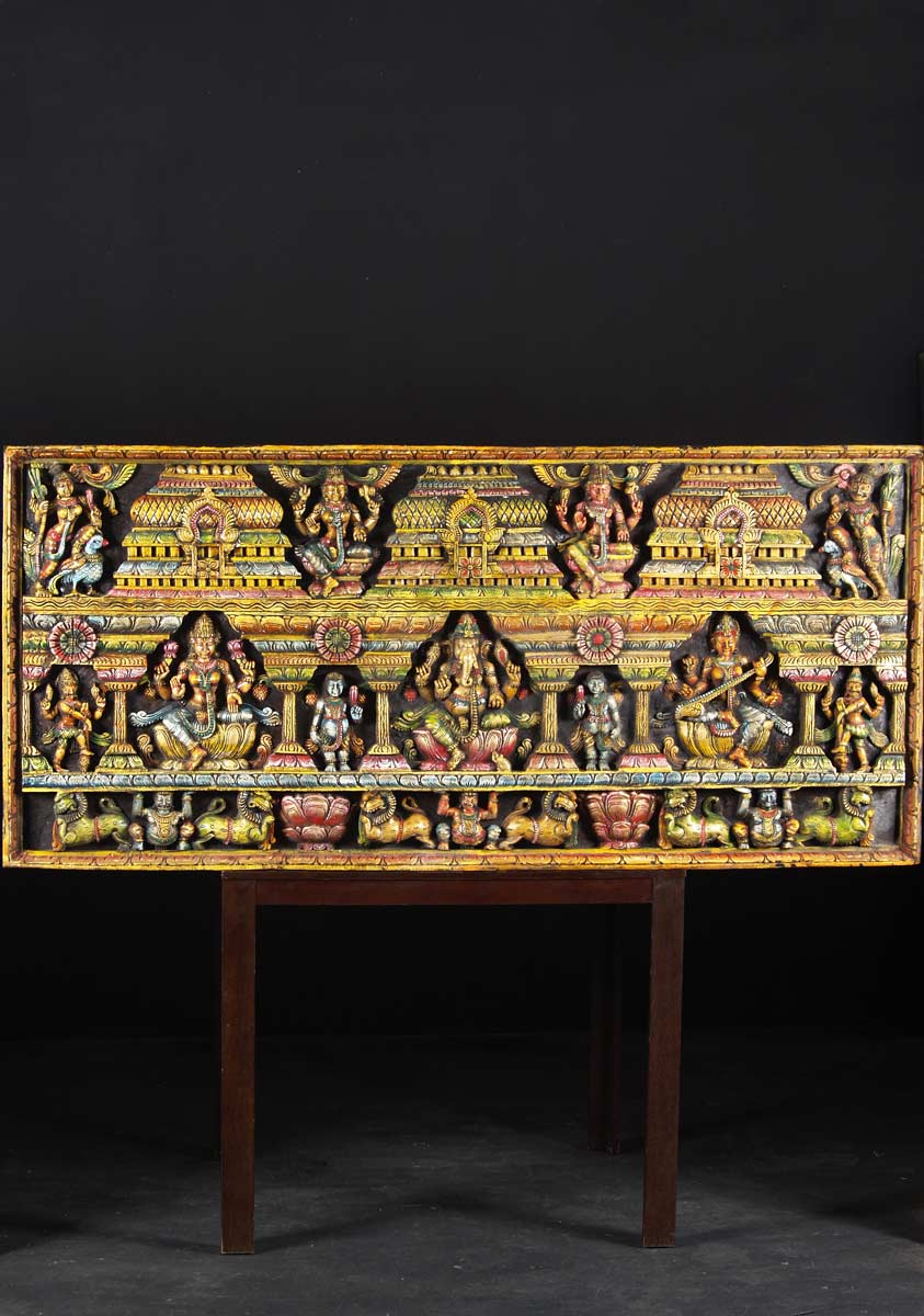 Ganesh Lakshmi Sarawati Panel 72"