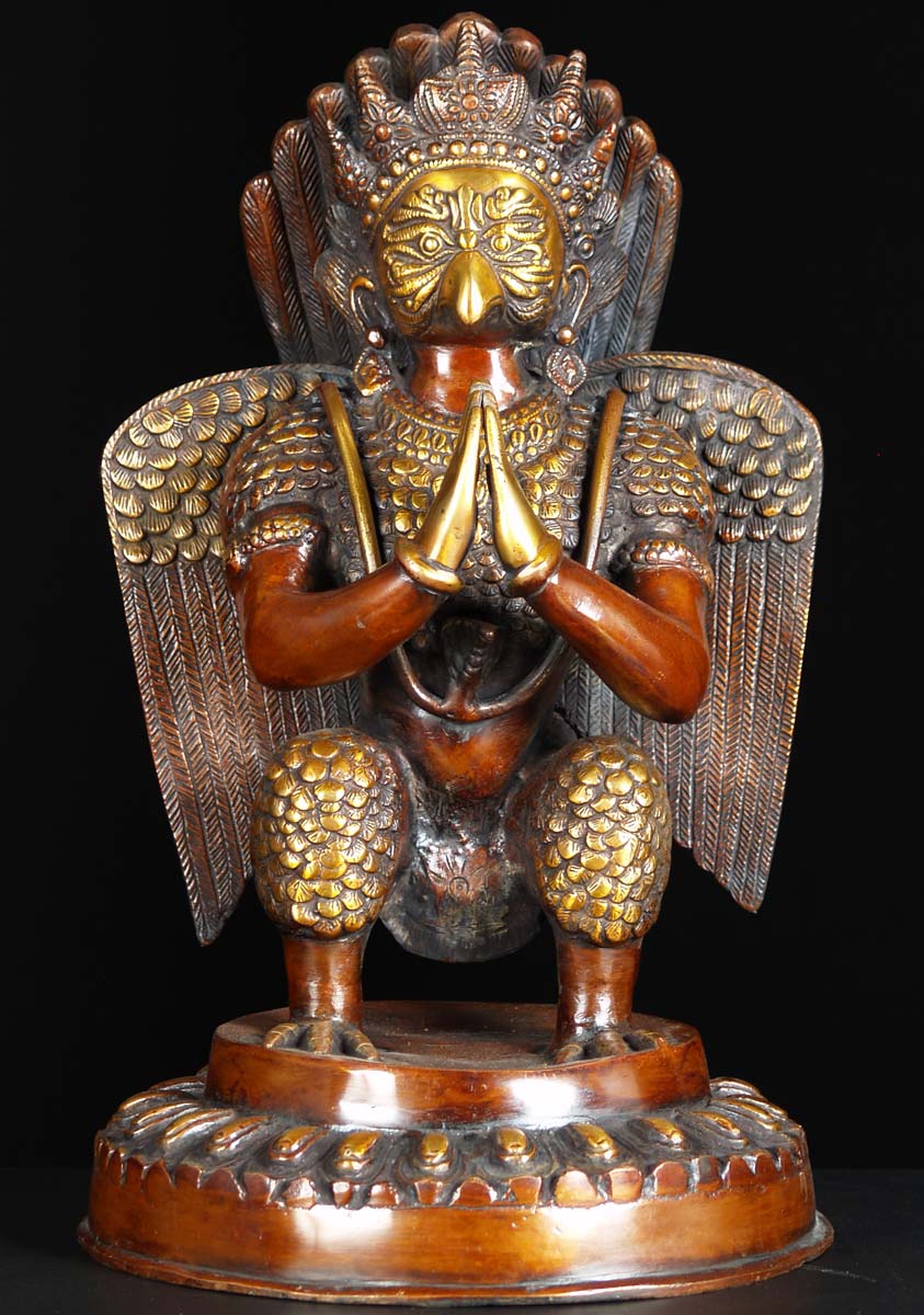 Brass Garuda Eagle Statue 18"