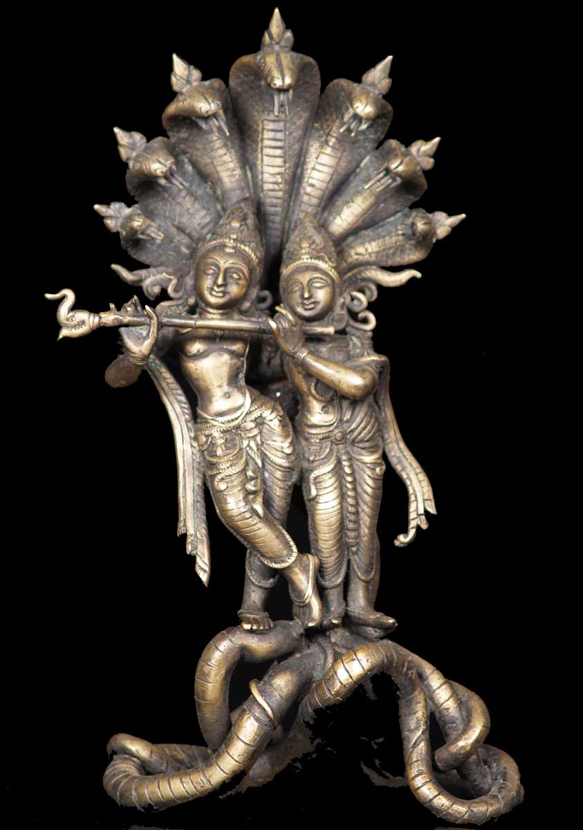 Radha, Krishna on Serpent Kaliya  12"