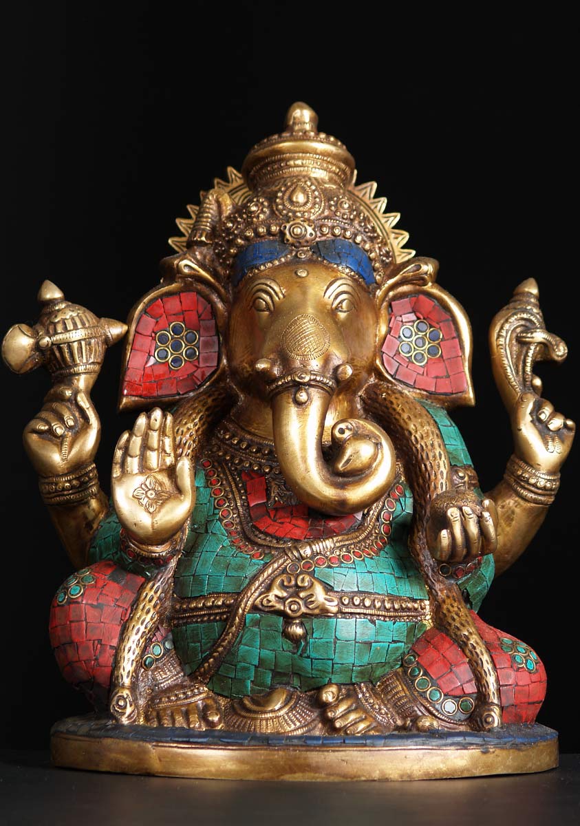 SOLD Large Ganesh Statue with Stones 13