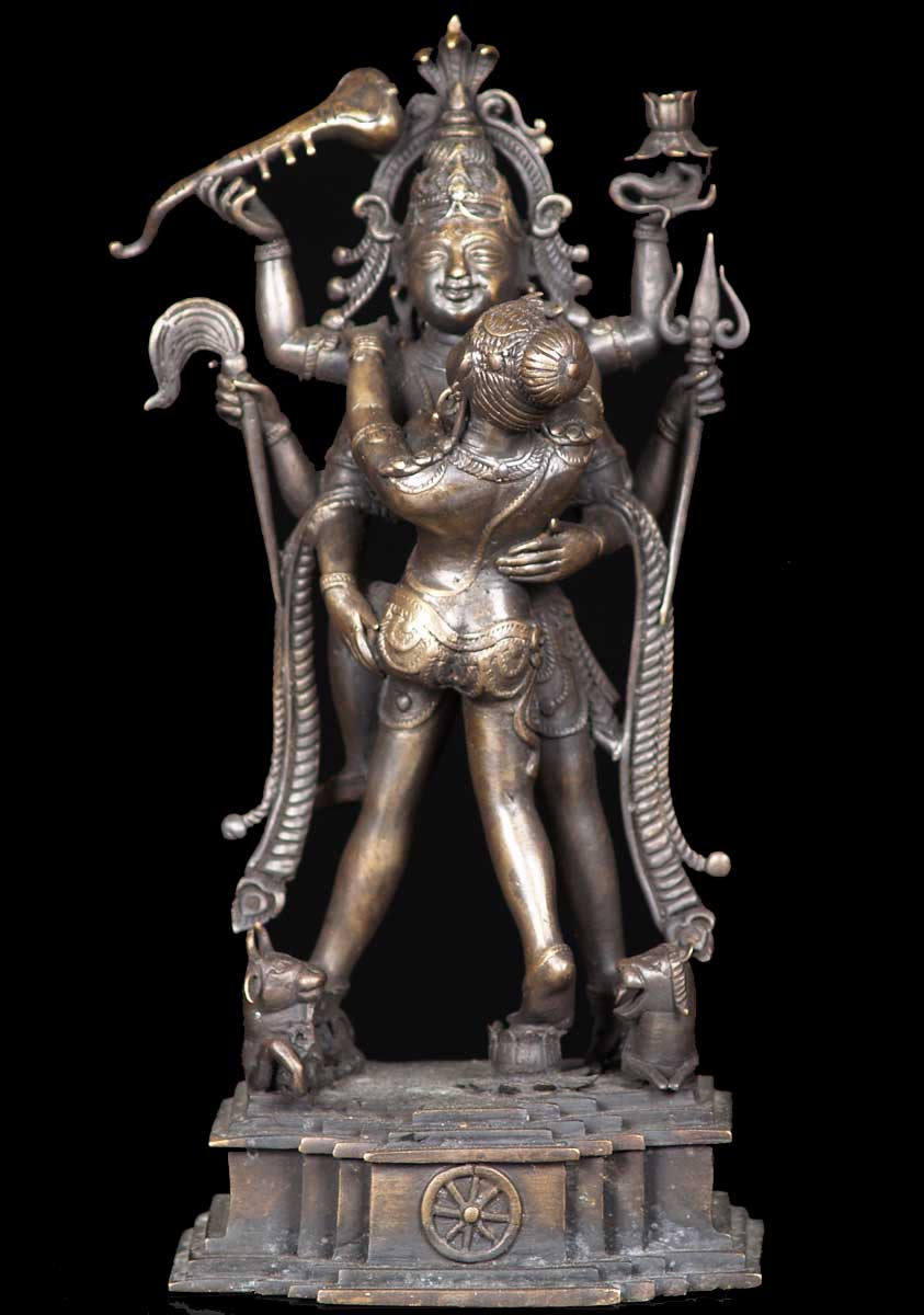 SOLD Black Bronze Shiva Shakti Statue 11