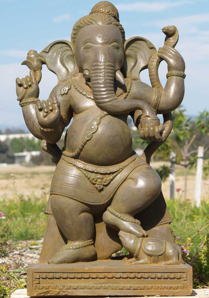 SOLD Stone Garden Standing Ganesha 40