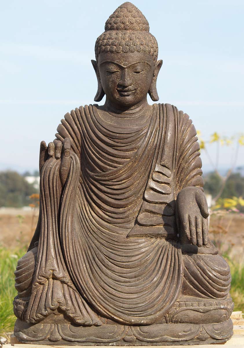 Stone Varada Buddha Statue 32"