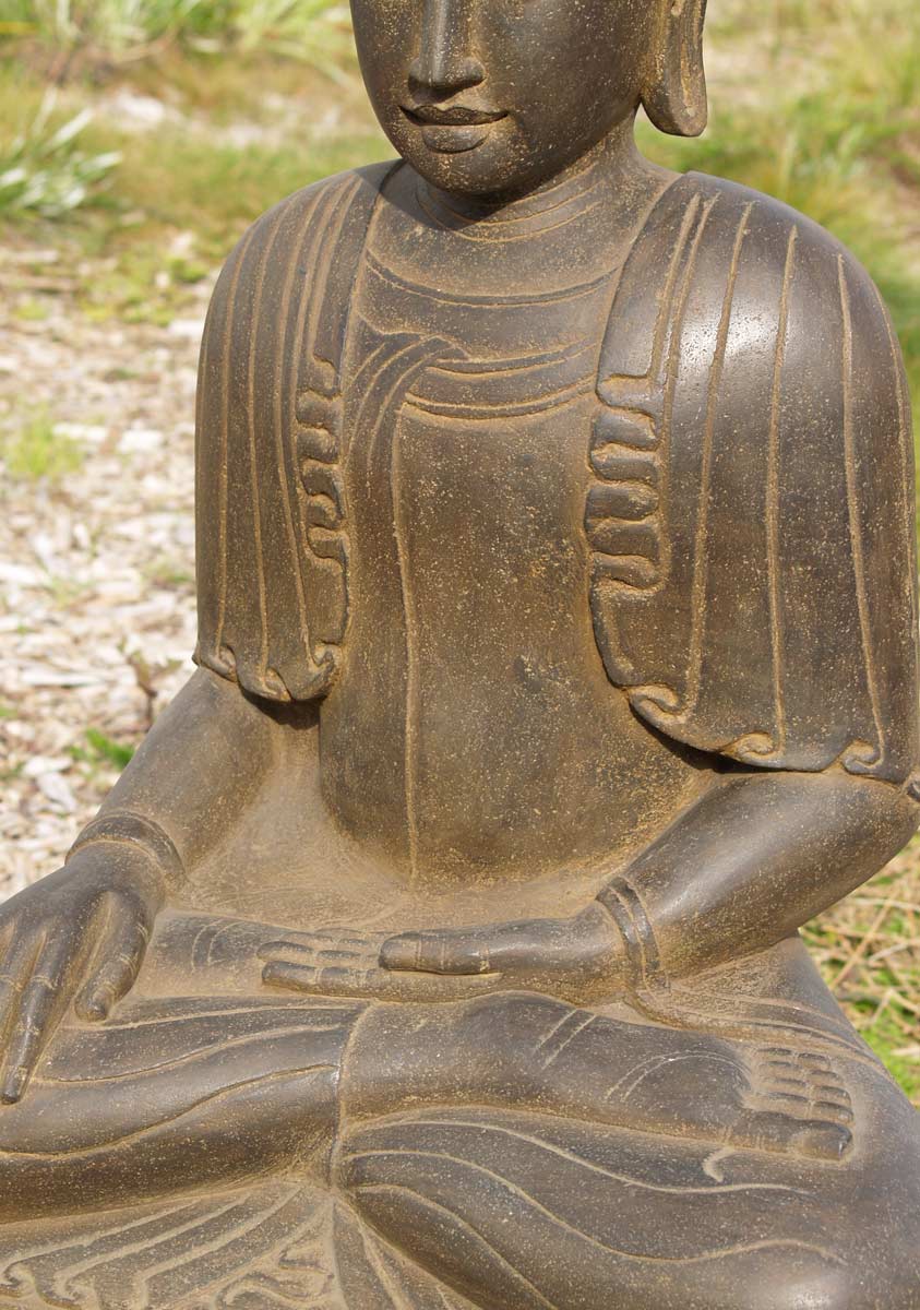 Stone Earth Touching Buddha 35"