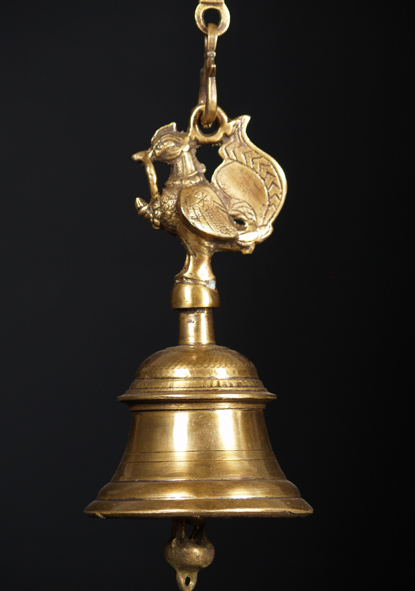 Small Brass Peacock Puja Bell 30"