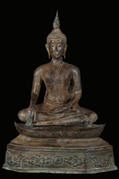 Buddha Statue with Floral Base 31"