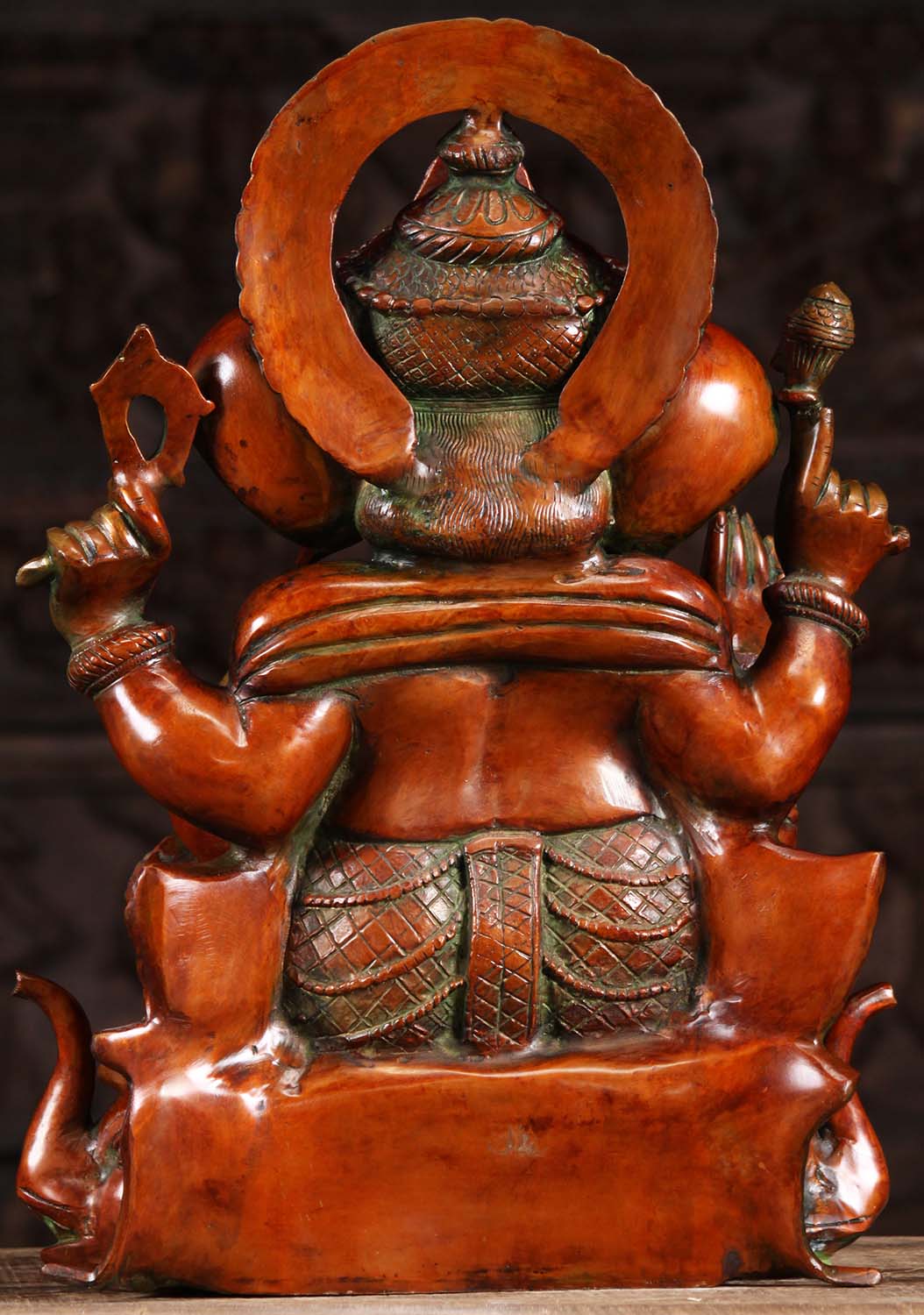 Brass Ganesh On Elephant Base Statue 20"