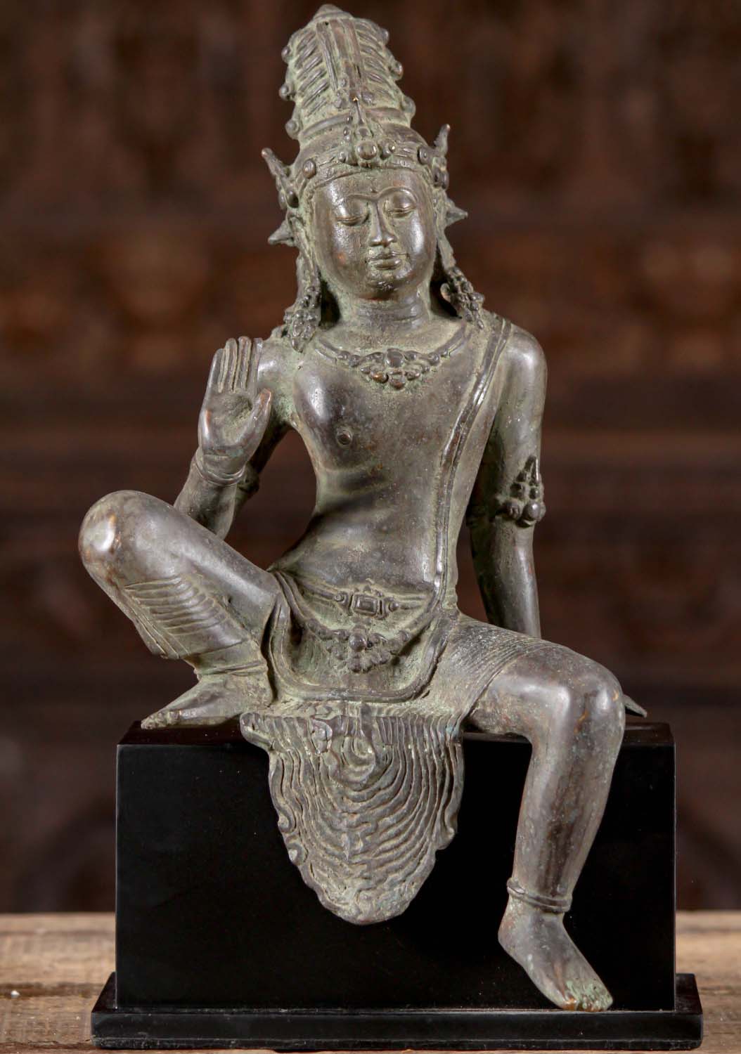 Brass Avalokiteshvara Bodhisattva Statue 14"