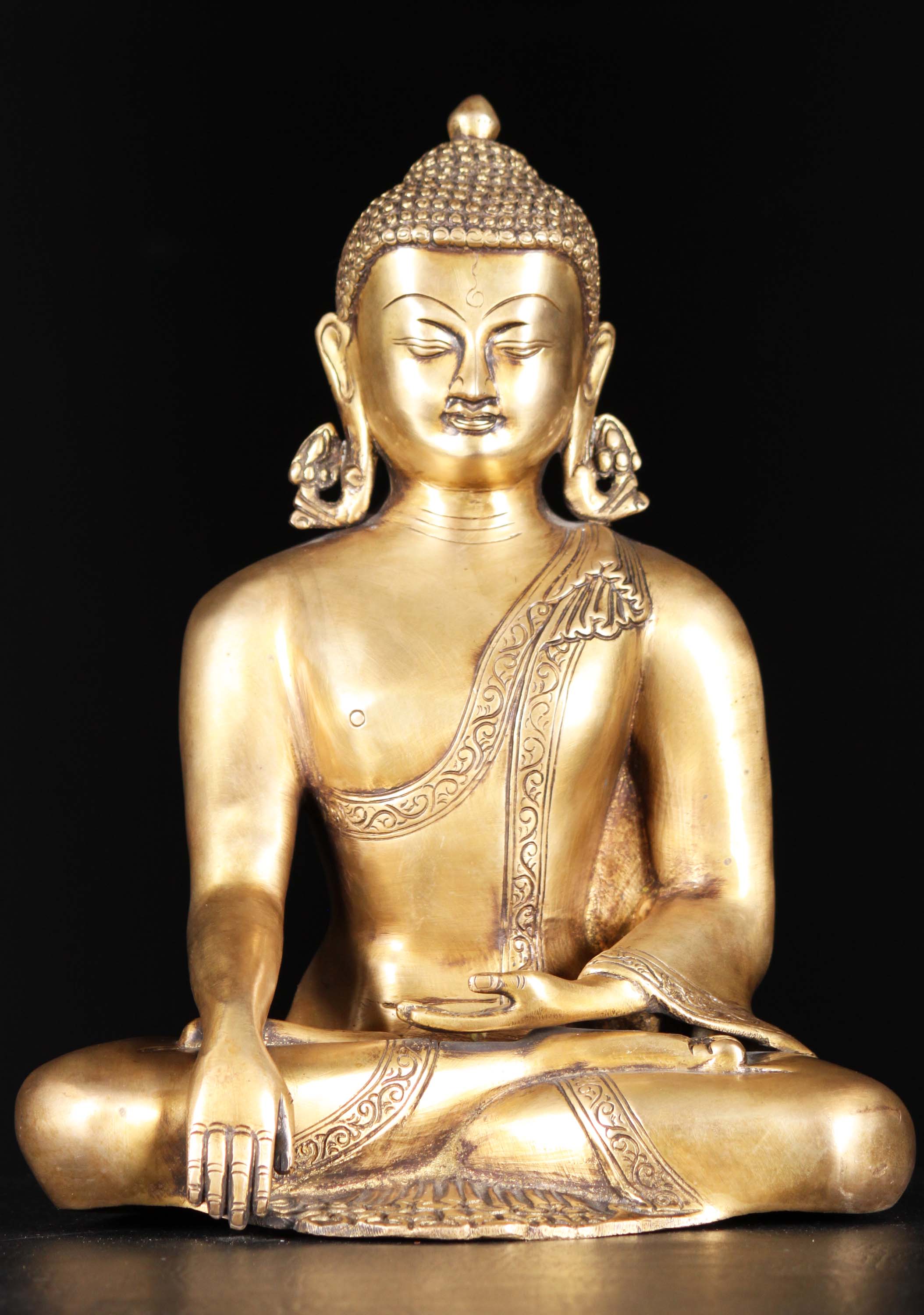 Brass Meditating Buddha Sculpture 12" (#72bs36z): Hindu Gods & Buddha ...