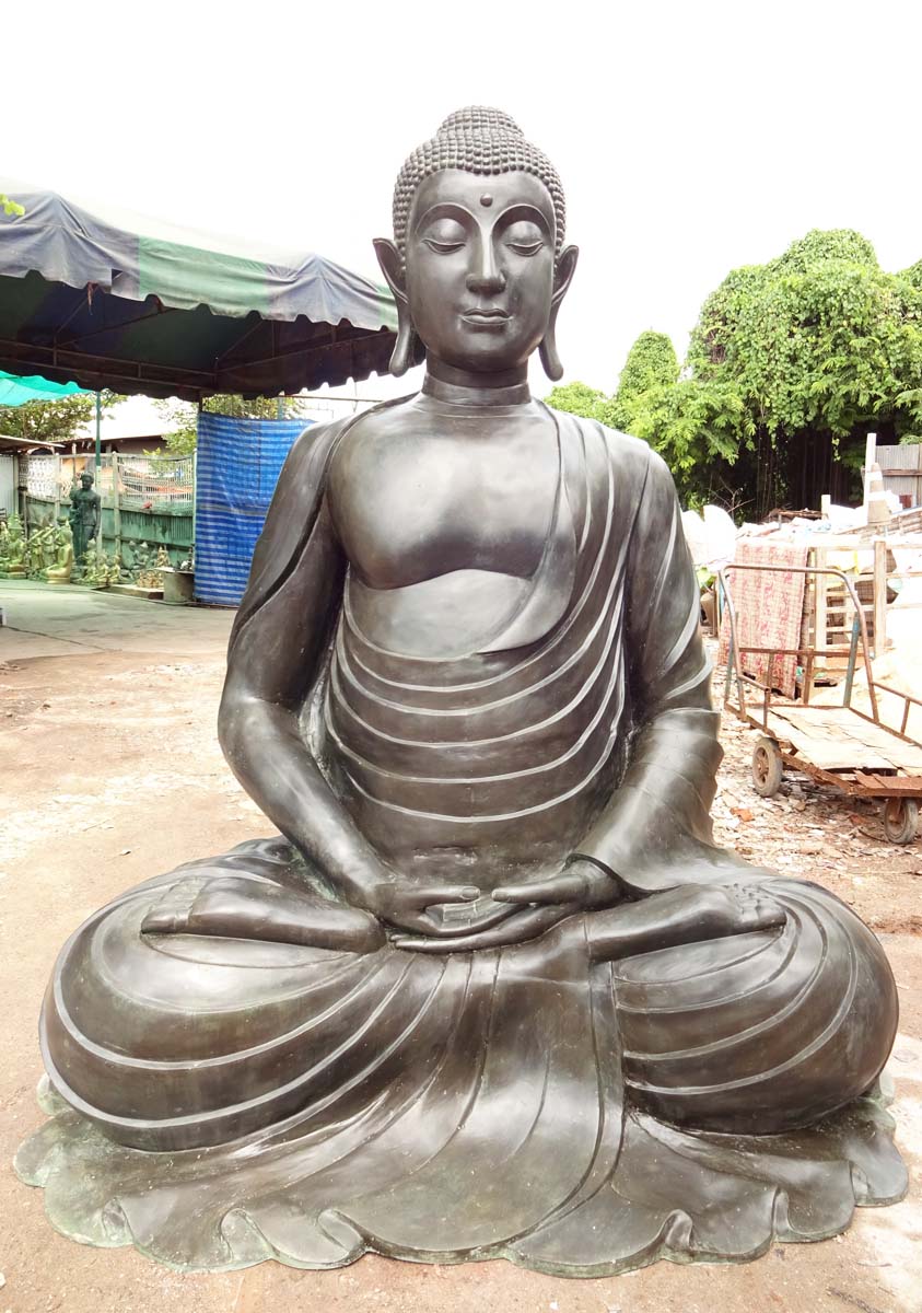 Large Brass Japanese Buddha Statue 82"