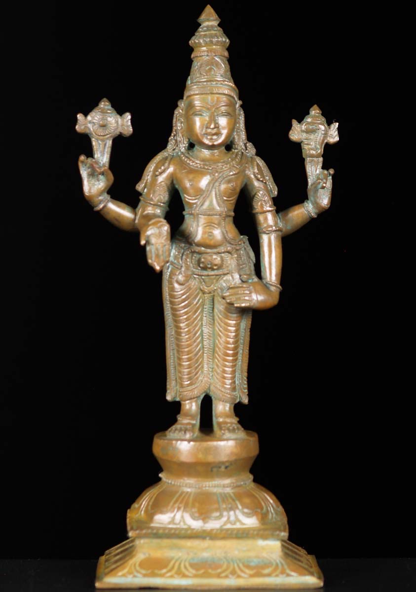 Bronze Vishnu Statue 10"