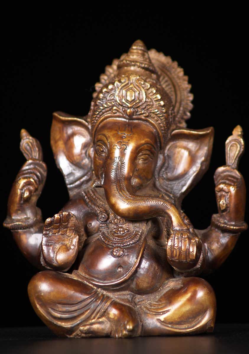 Brass Adorable Ganesh Statue 5.5"