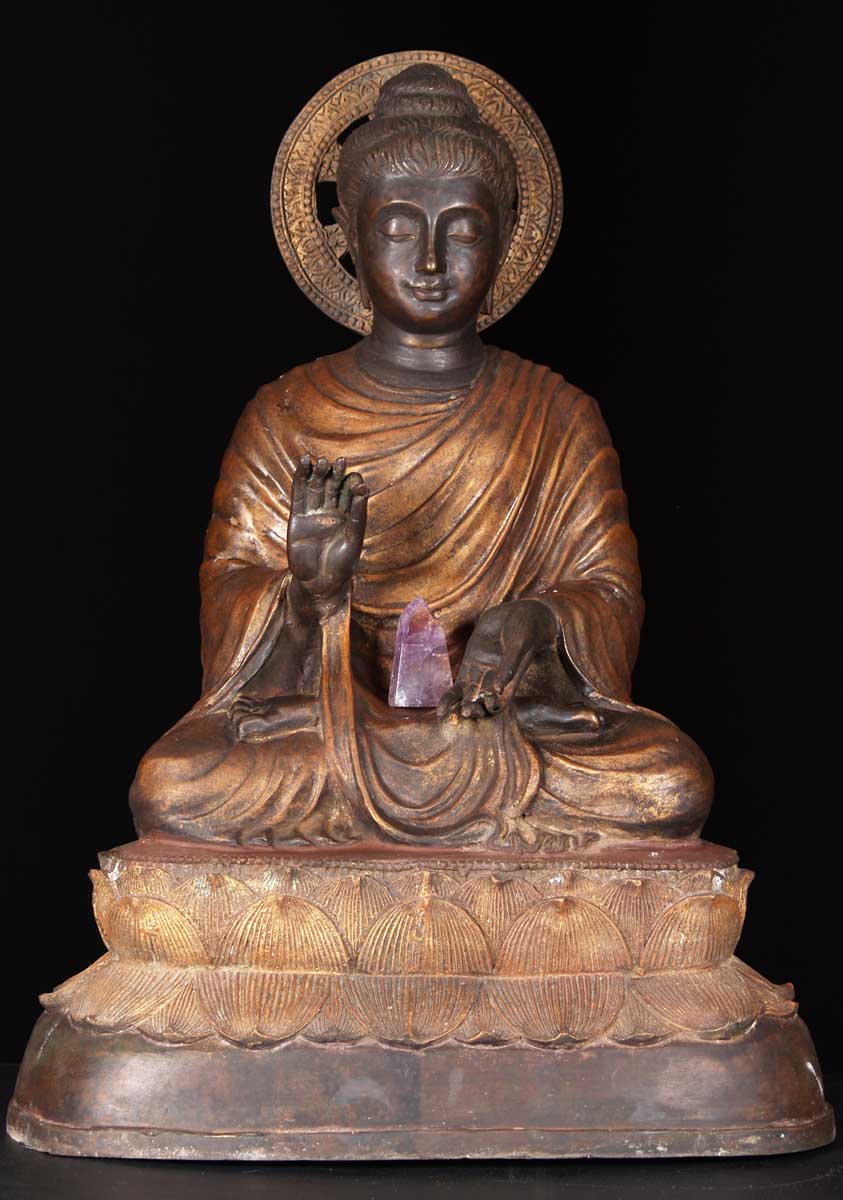 Gandhara Buddha Statue with Halo 27"