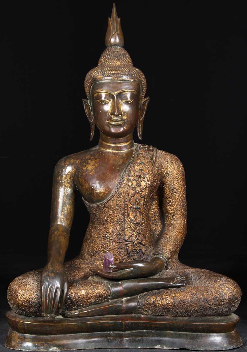 Buddha with Gold Brocade Robes 45"
