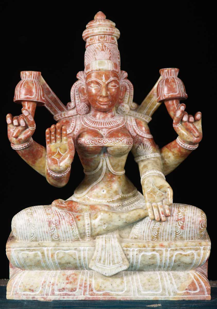 Red Marble Lakshmi Statue 14"