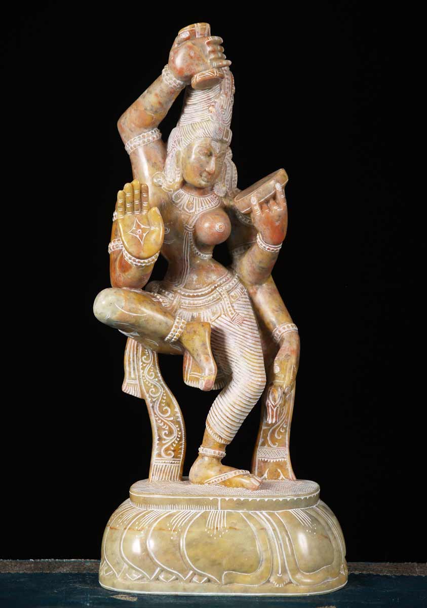 Marble Dancing Ardhanari Statue 15"