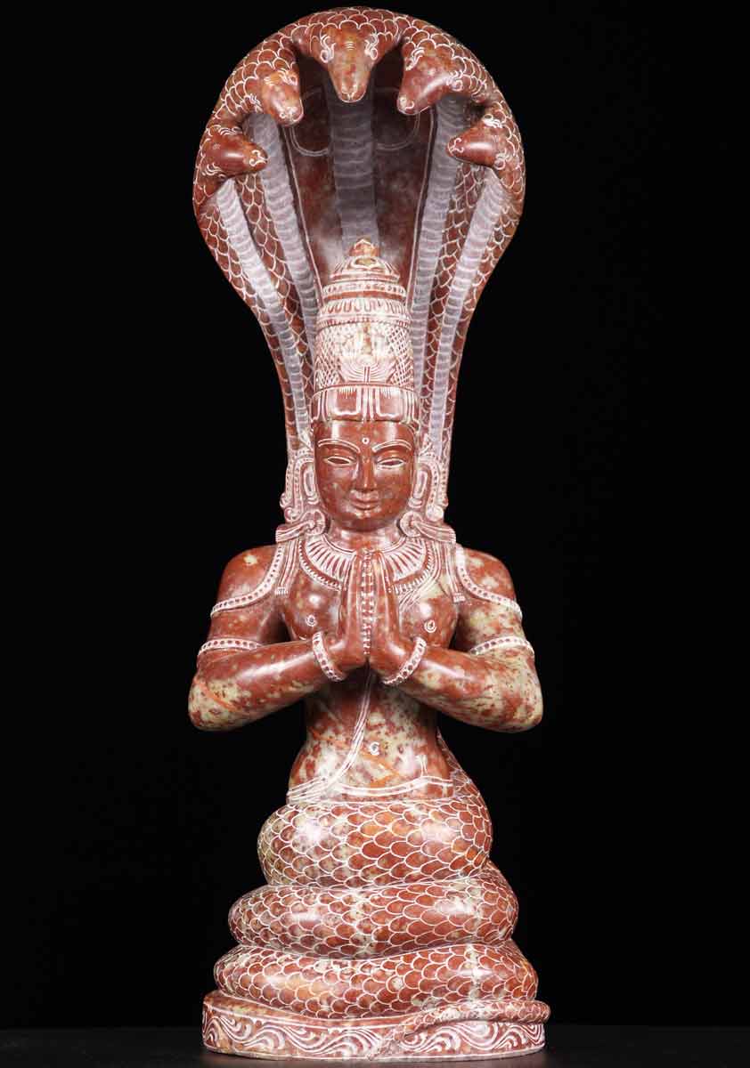 Red Marble Patanjali Statue 18"