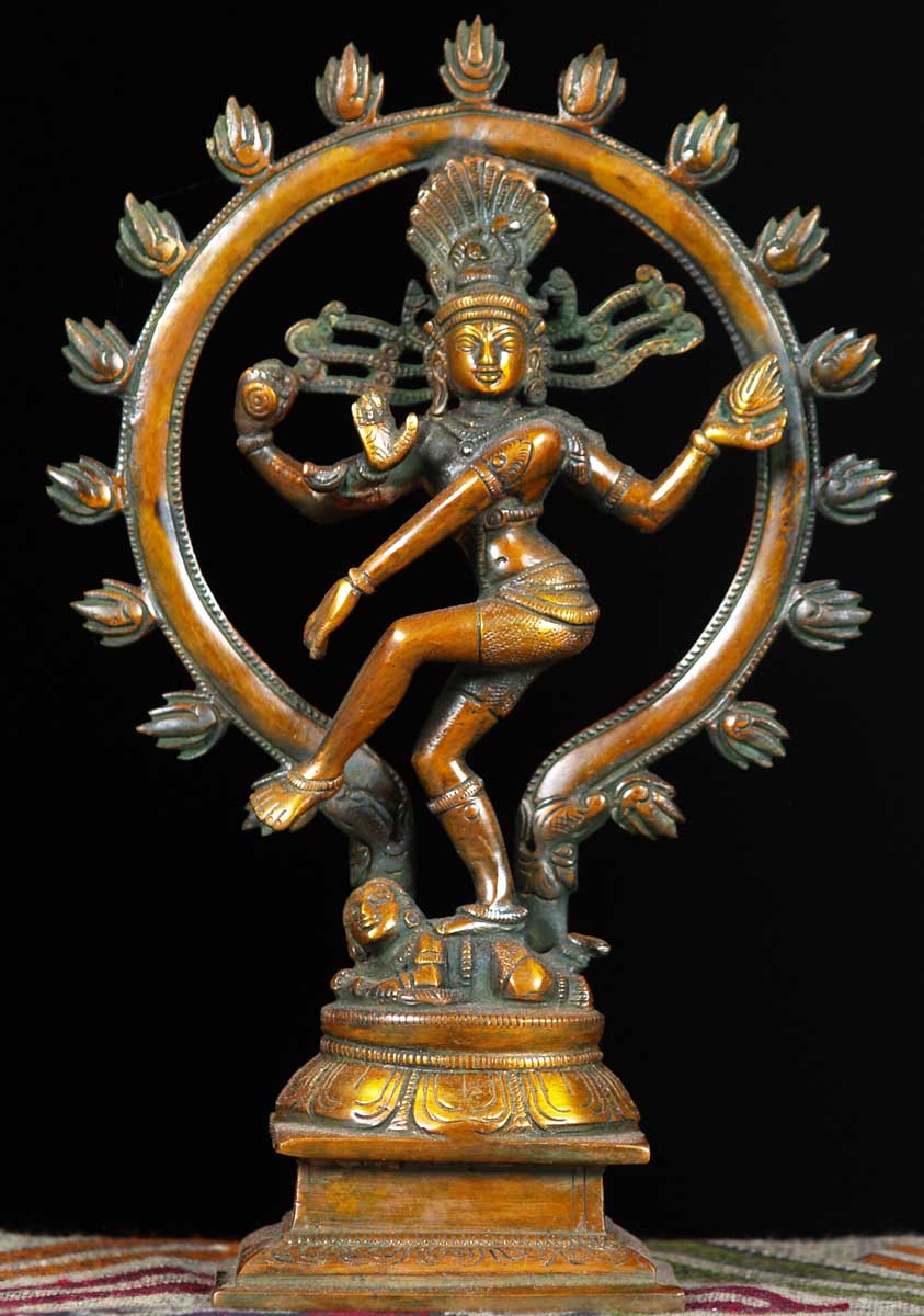 Brass Nataraja with Oval Arch 10"