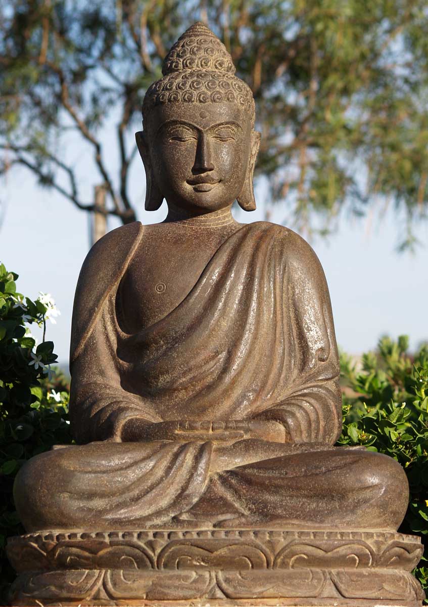 SOLD Stone Meditating Buddha Sculpture 31