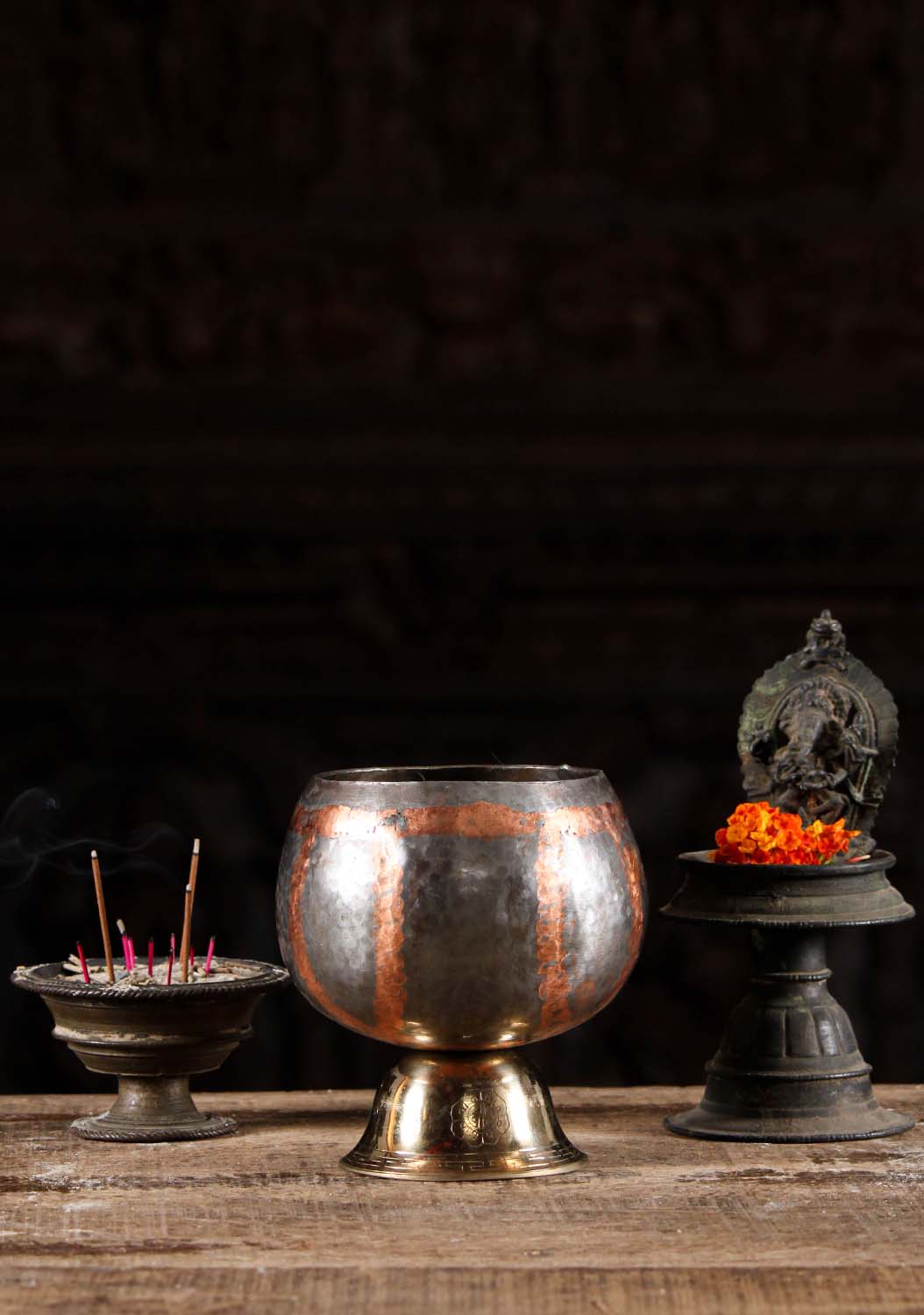 Small Buddhist Monk Copper Alms Bowl 6"