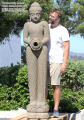 Large Standing Buddha Holding Jug Fountain 78"
