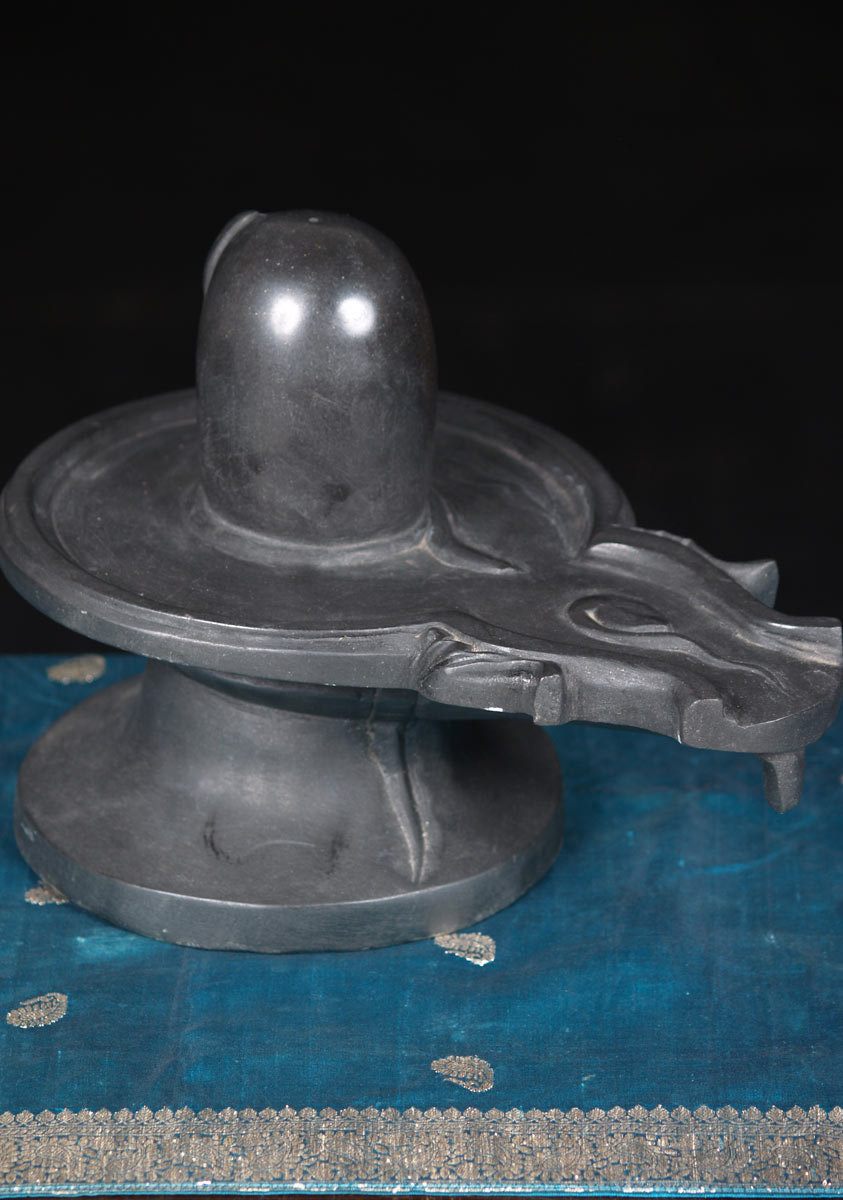 Black Marble Shiva Lingam 12"