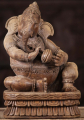 Wood Musical Ganesh Set of 7 Statues 12"