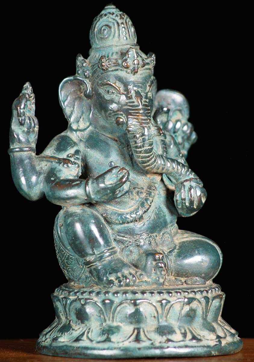 Brass Small Altar Ganesh Statue 6"